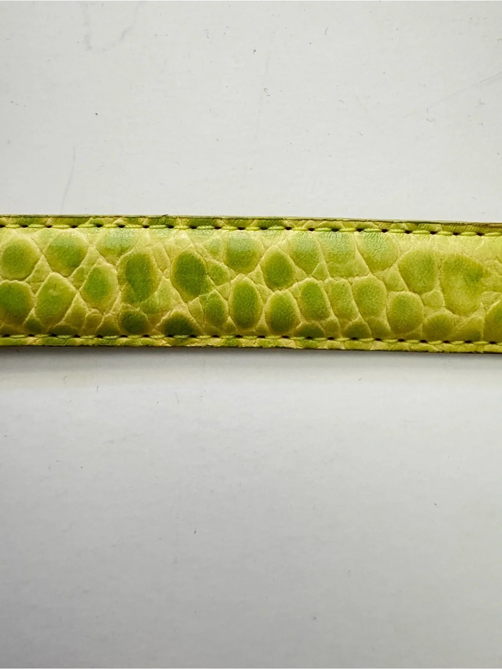 Brighton Lime Green Croc-Embossed Leather Belt with Silver Buckle size L 34